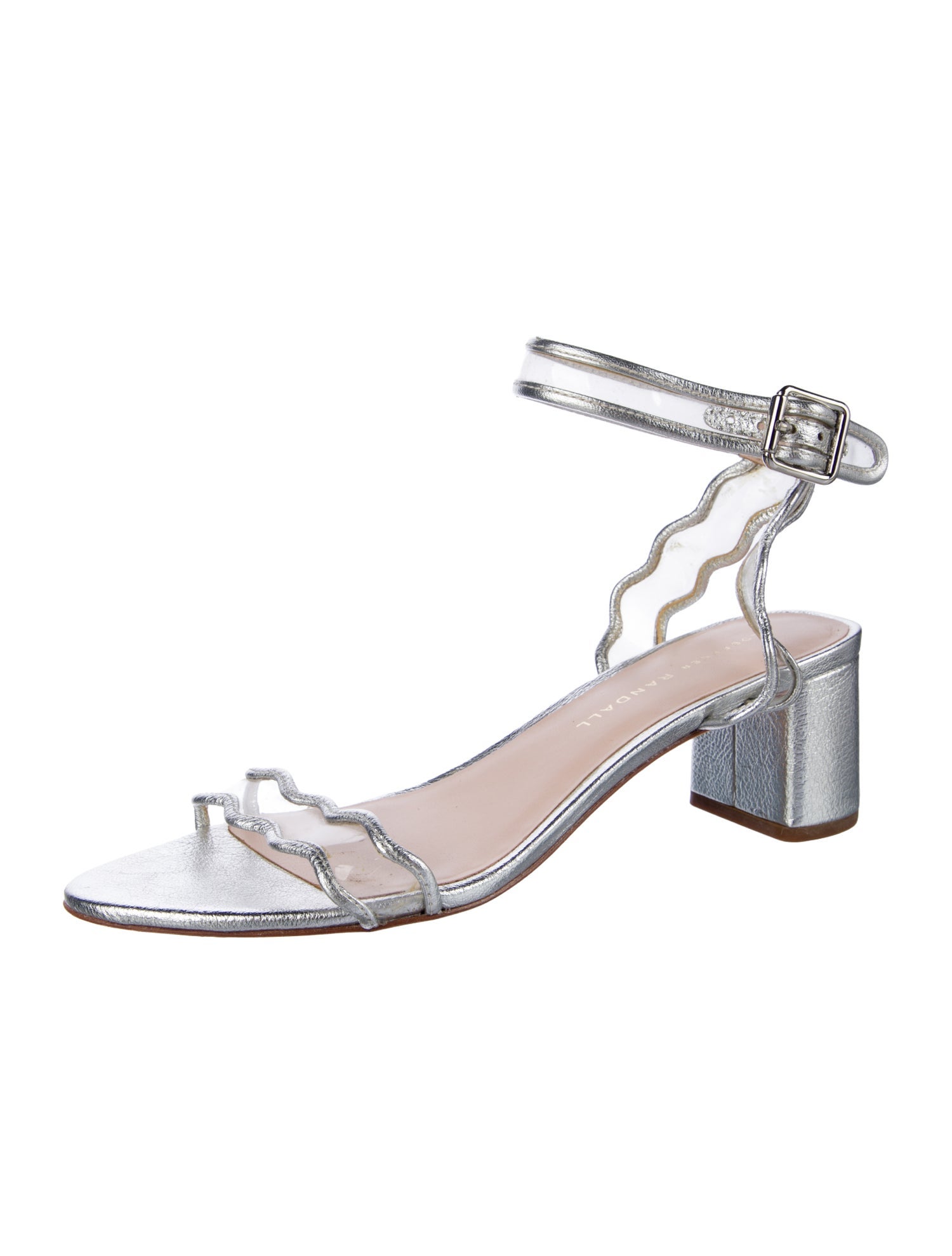 Loeffler Randall Leather Scalloped Accent Sandals