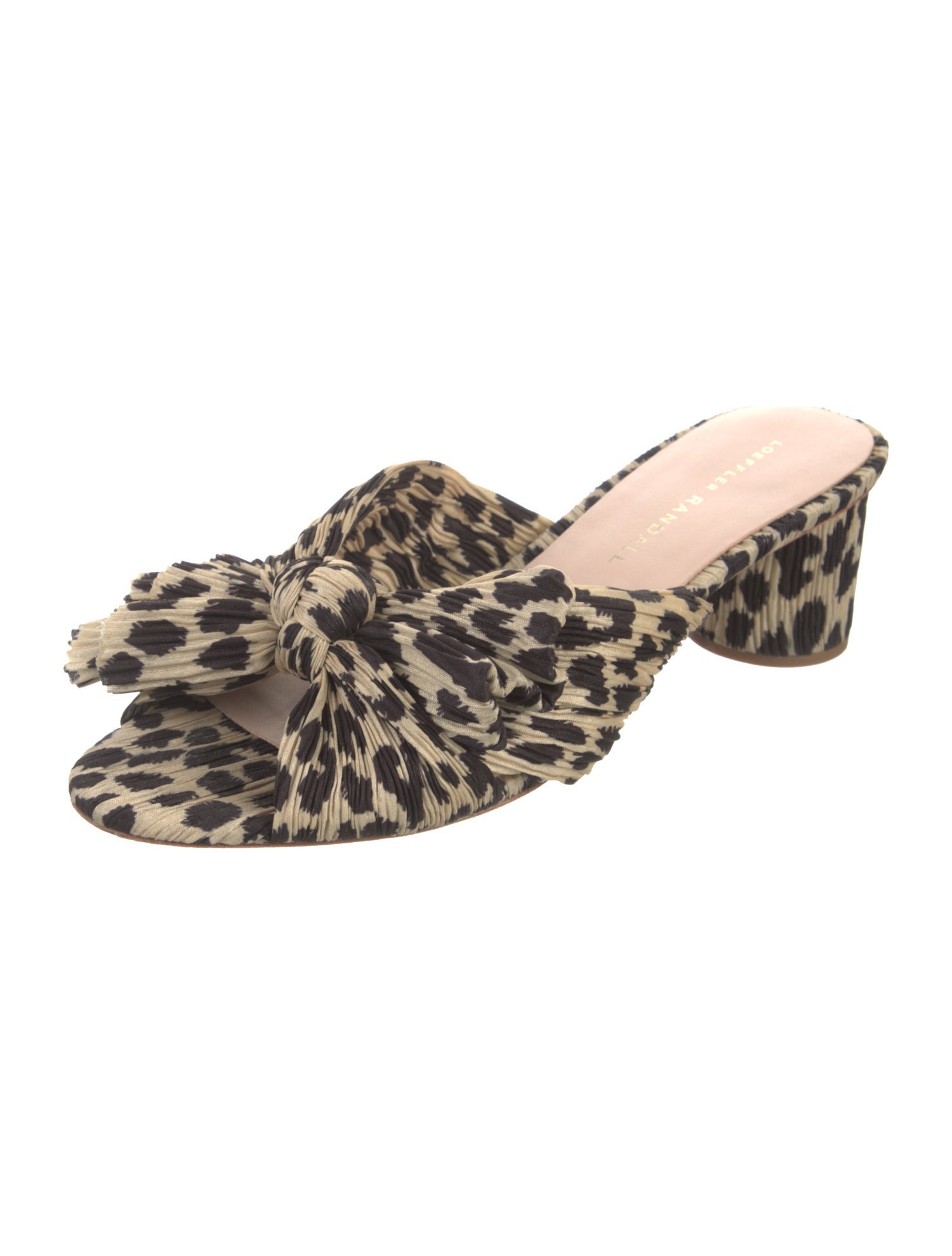 Loeffler Randall Animal Print Bow Accents Slides