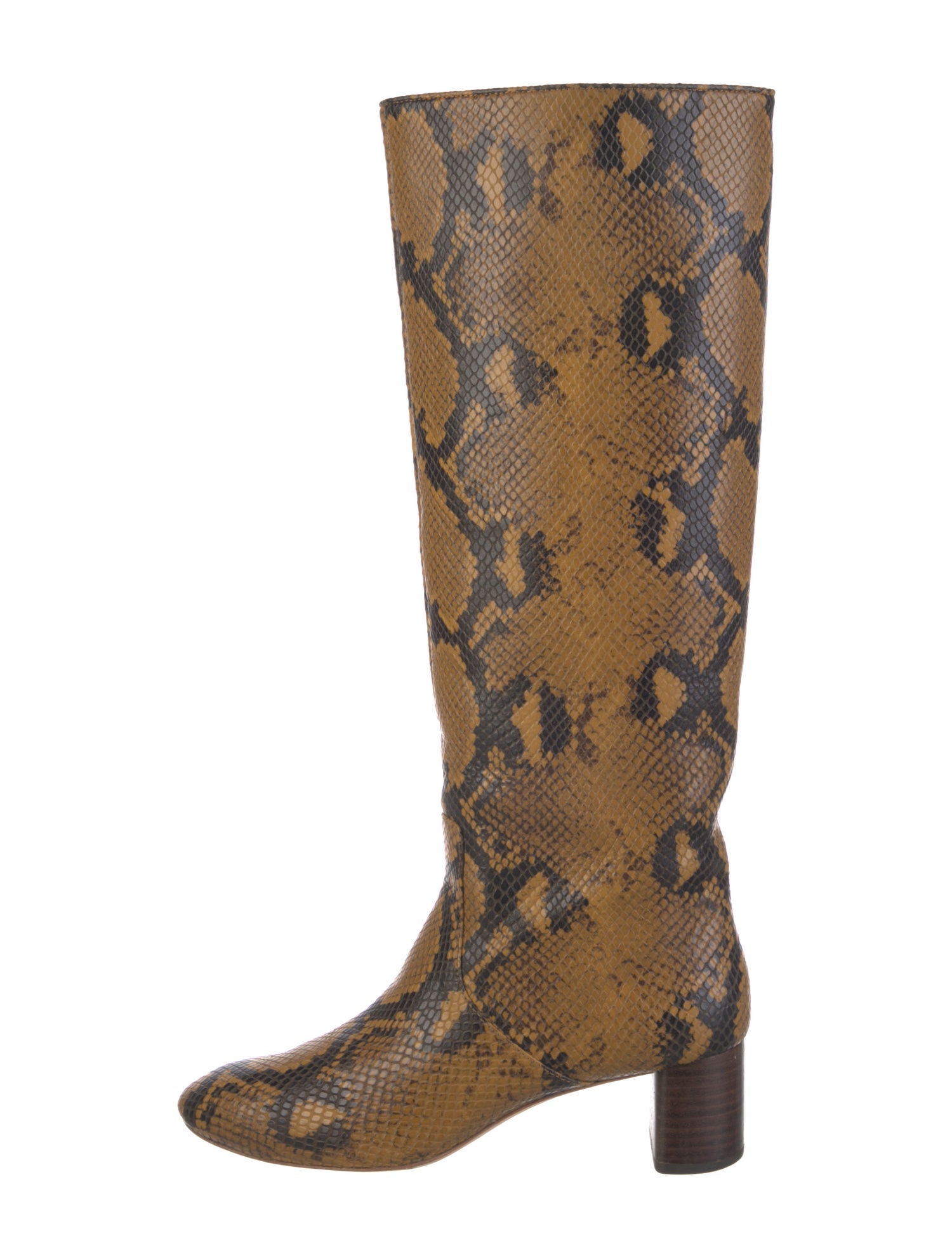 Loeffler Randall Leather Animal Print Riding Boots