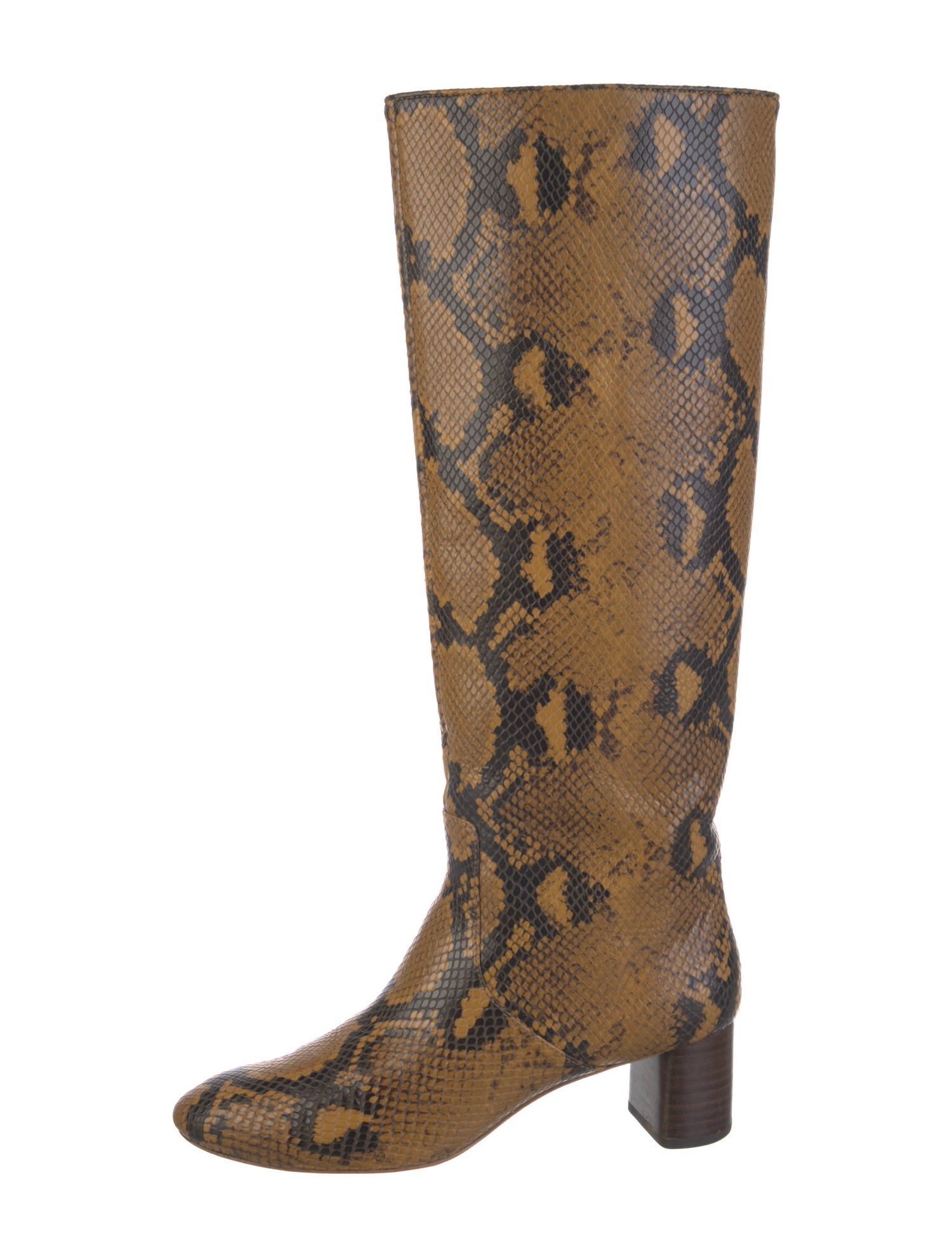 Loeffler Randall Leather Animal Print Riding Boots