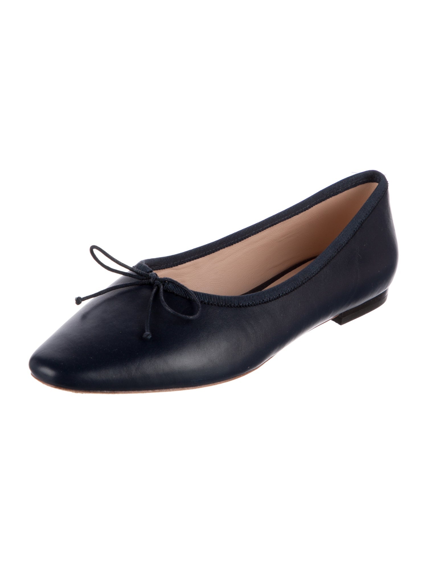 Loeffler Randall Leather Bow Accents Ballet Flats