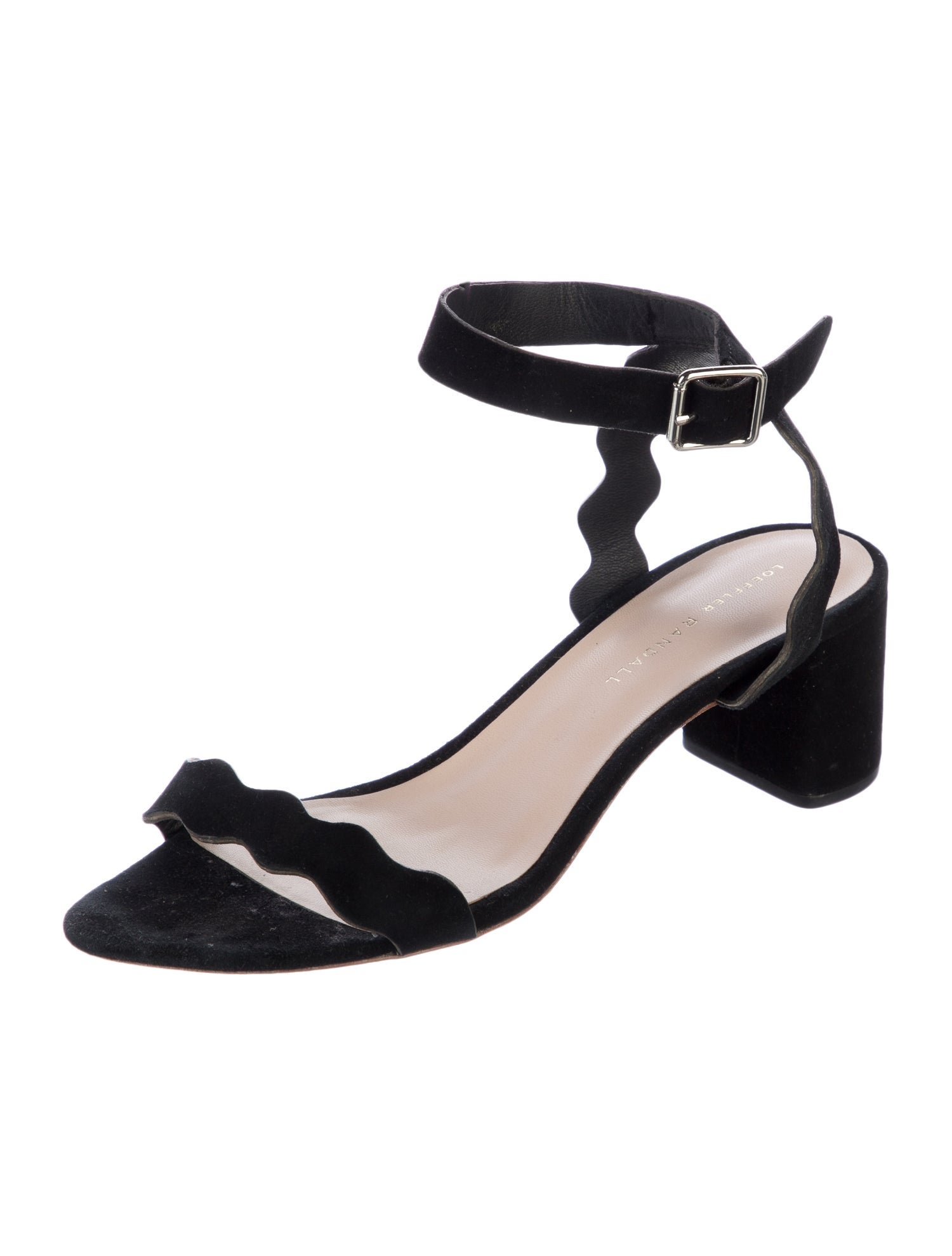 Loeffler Randall Suede Scalloped Accent Sandals