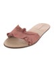 Loeffler Randall Suede Ruffle Embellishment Slides