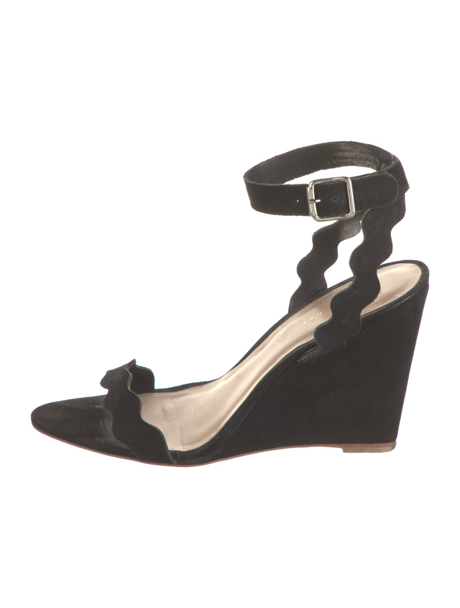 Loeffler Randall Suede Scalloped Accent Sandals