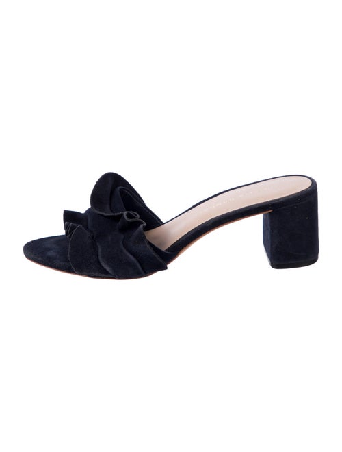 Loeffler Randall Suede Ruffle Embellishment Slides