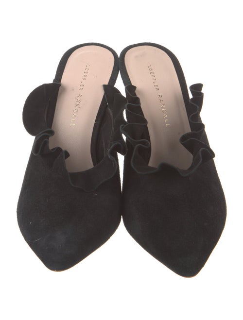Loeffler Randall Suede Ruffle Embellishment Mules