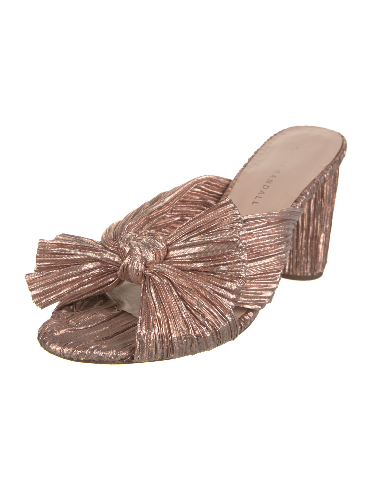 Loeffler Randall Leather Bow Accents Slides