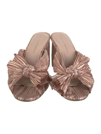 Loeffler Randall Leather Bow Accents Slides