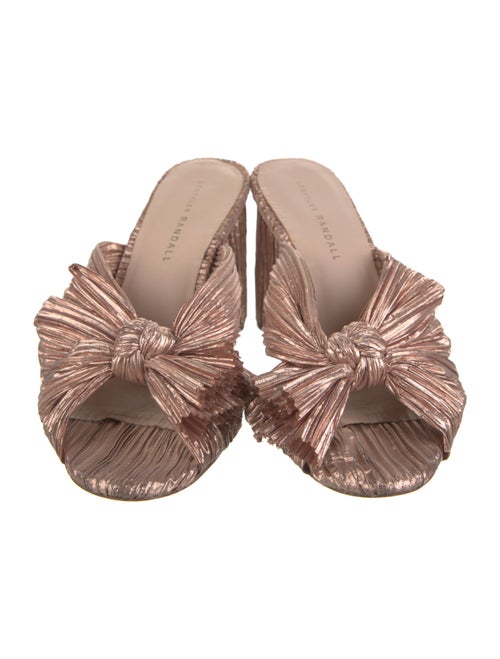 Loeffler Randall Leather Bow Accents Slides