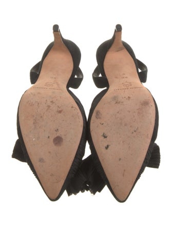 Loeffler Randall Suede Bow Accents Slingback Pumps