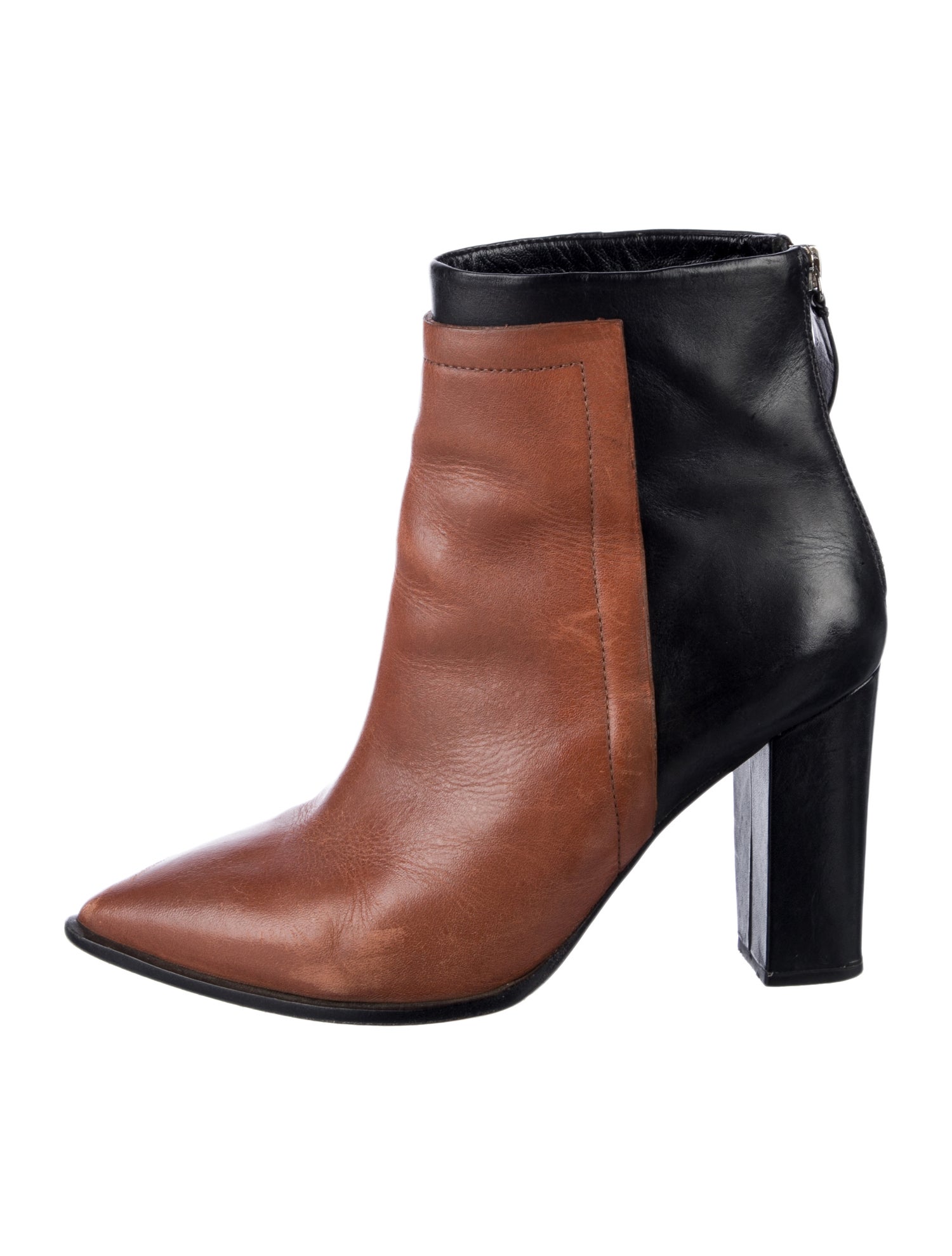 Loeffler Randall Leather Colorblock Pattern Boots