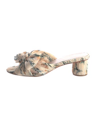 Loeffler Randall Floral Print Bow Accents Slides
