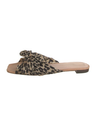 Loeffler Randall Animal Print Bow Accents Slides