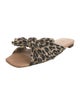 Loeffler Randall Animal Print Bow Accents Slides