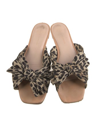 Loeffler Randall Animal Print Bow Accents Slides