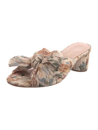 Loeffler Randall Floral Print Bow Accents Slides