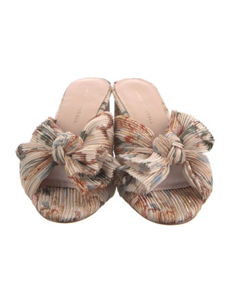 Loeffler Randall Floral Print Bow Accents Slides