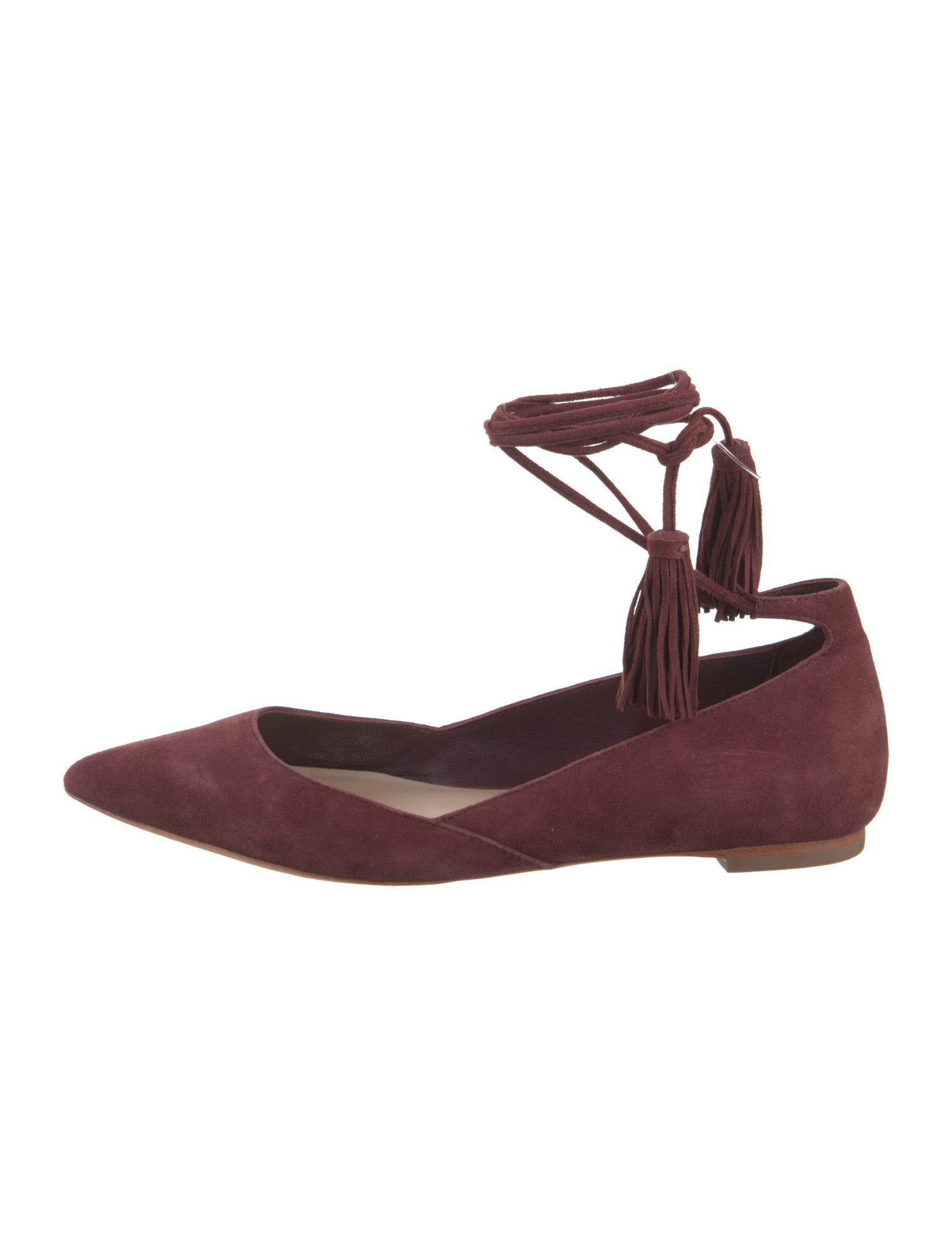 Loeffler Randall Suede Tassel Accents Flats