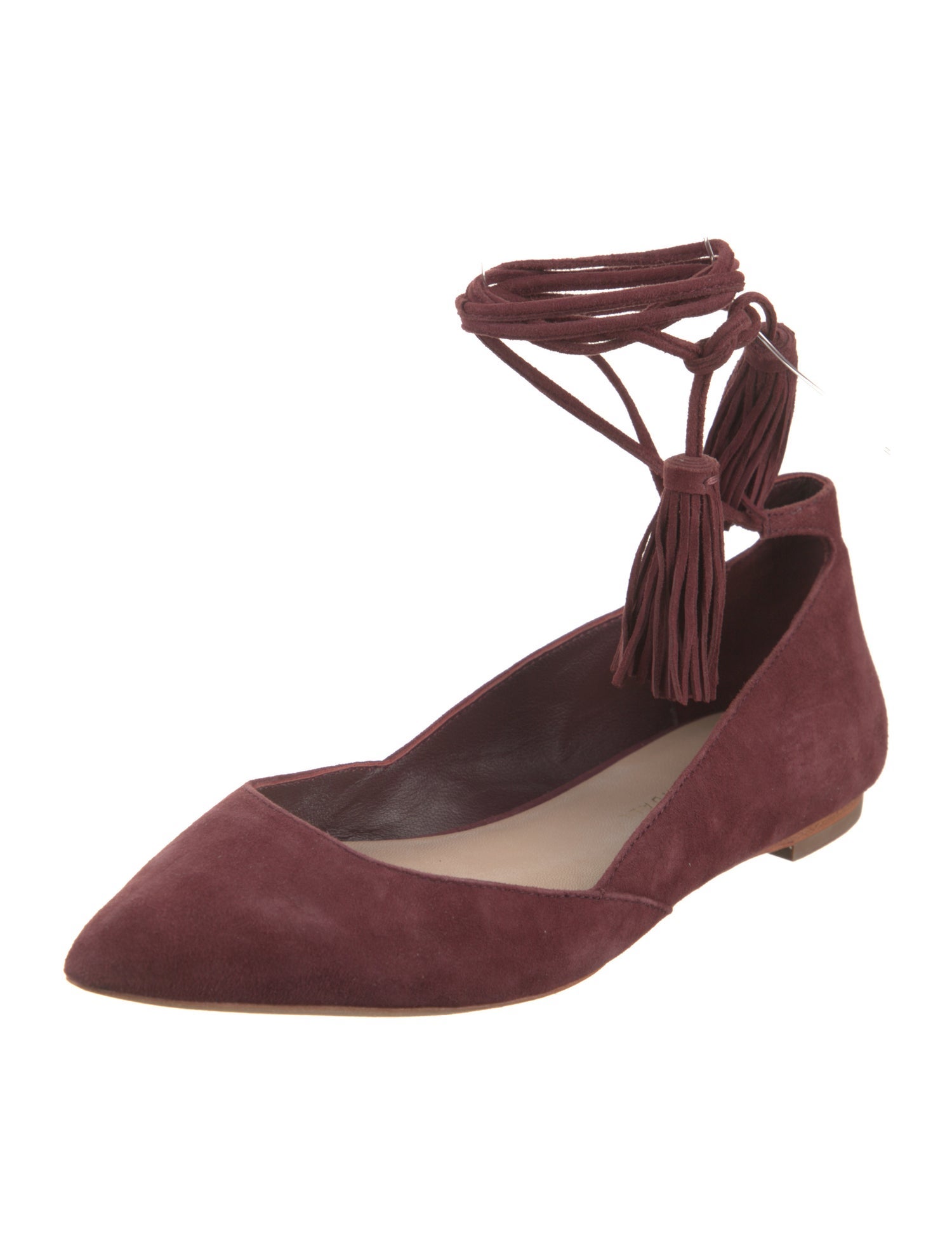 Loeffler Randall Suede Tassel Accents Flats
