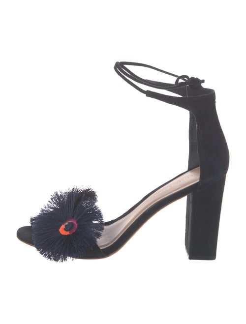 Loeffler Randall Suede Fringe Trim Accent Sandals