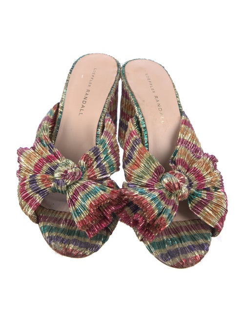 Loeffler Randall Striped Bow Accents Slides