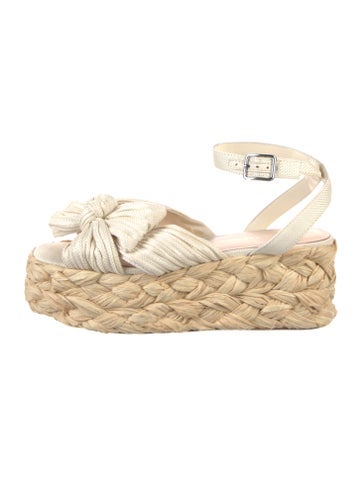 Loeffler Randall Sandals Raffia Bow Accents Espadrilles US 8 |