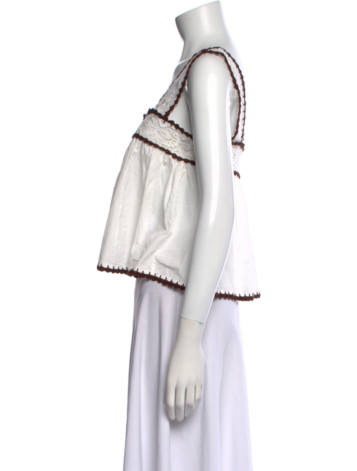 Loeffler Randall Square Neckline Sleeveless Crop Top