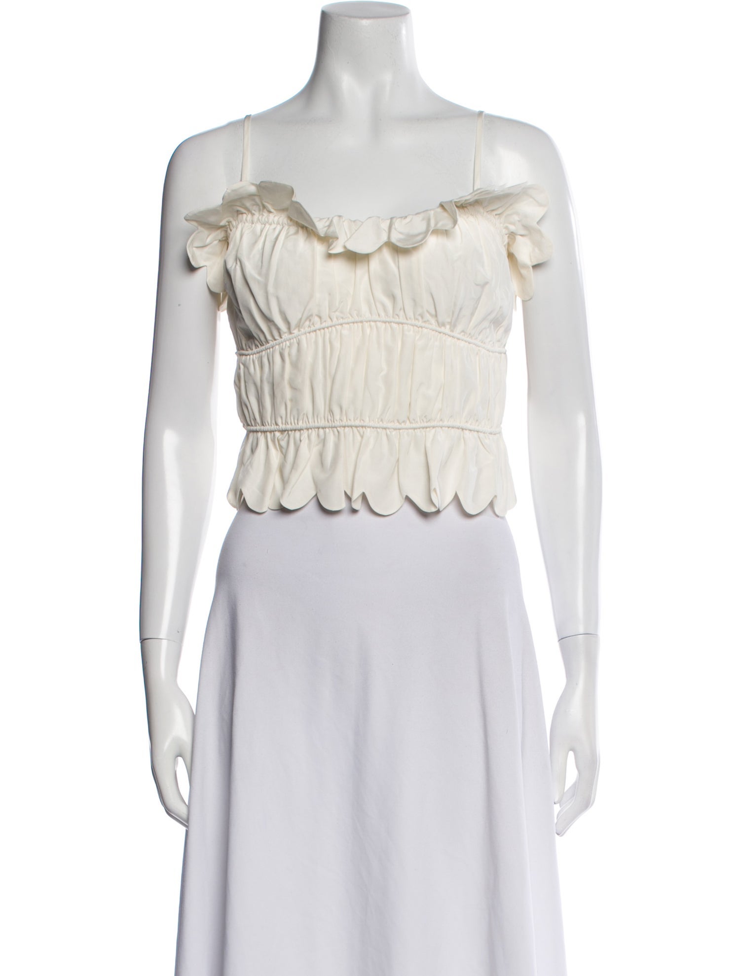 Loeffler Randall Square Neckline Sleeveless Crop Top