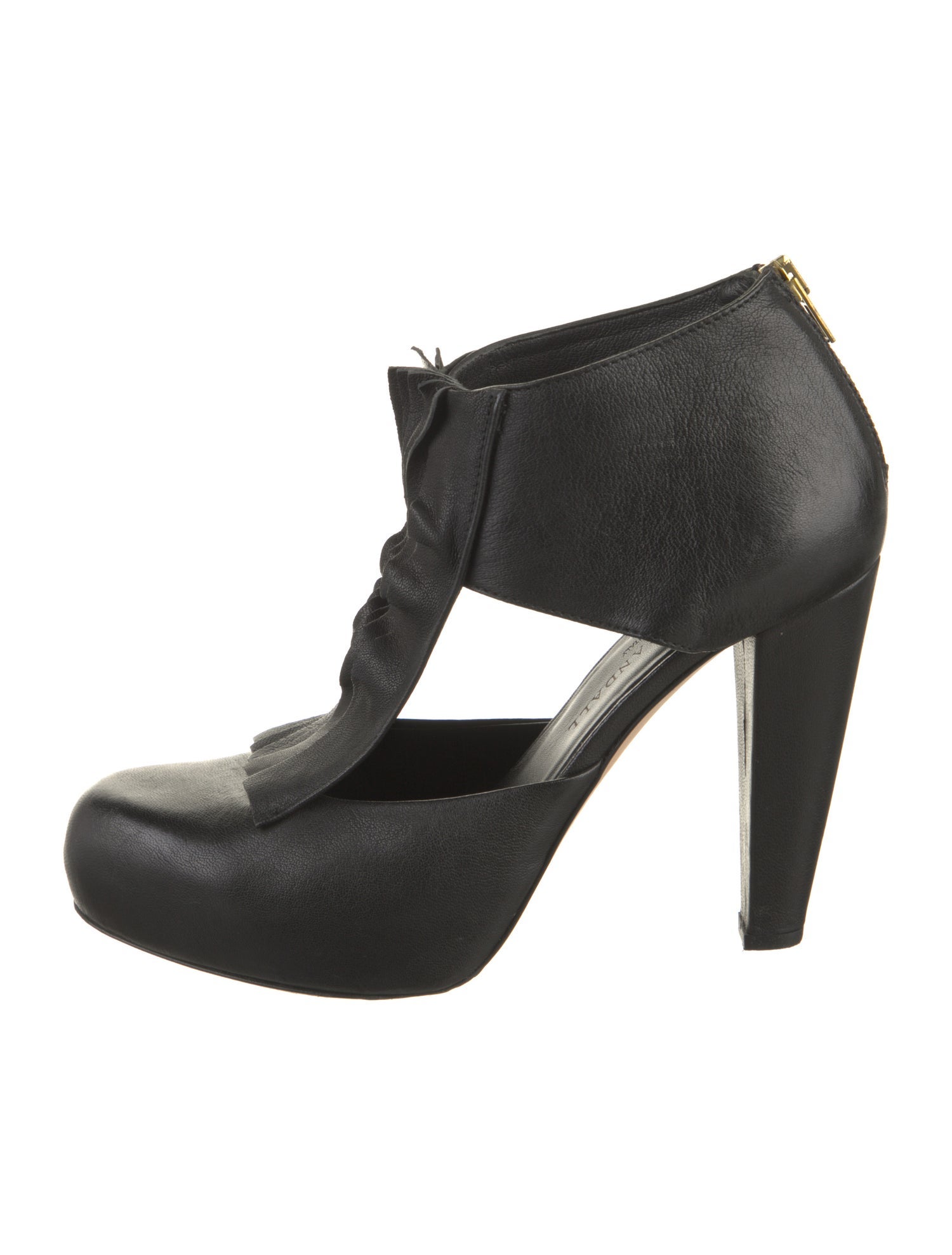 Loeffler Randall Leather Ruffle Embellishment Lace-Up Boots