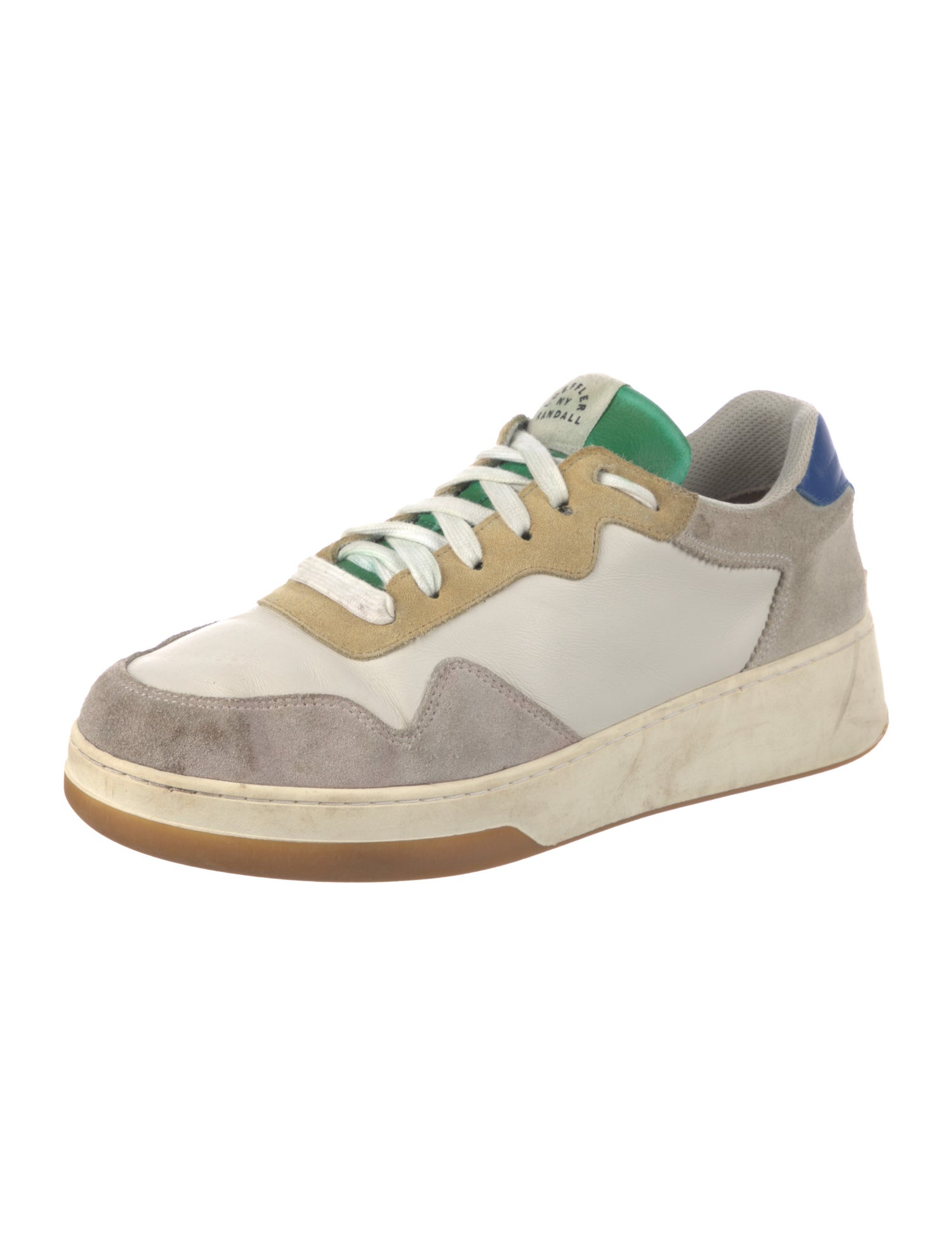 Loeffler Randall Leather Colorblock Pattern Sneakers