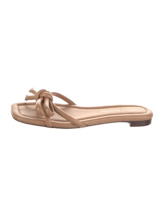 Loeffler Randall Leather Bow Accents Slides