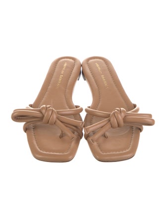 Loeffler Randall Leather Bow Accents Slides