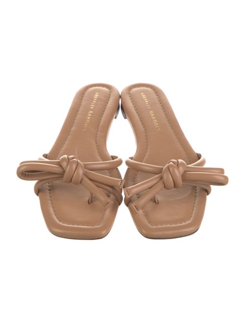 Loeffler Randall Leather Bow Accents Slides