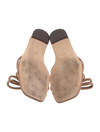 Loeffler Randall Leather Bow Accents Slides