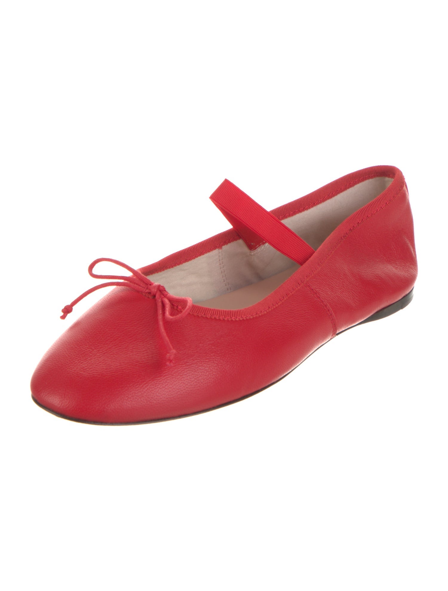 Loeffler Randall Leather Bow Accents Mary Jane Flats