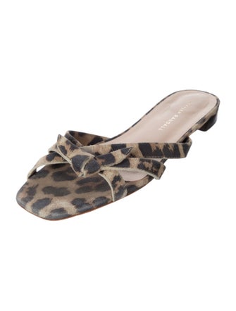 Loeffler Randall Suede Animal Print Slides