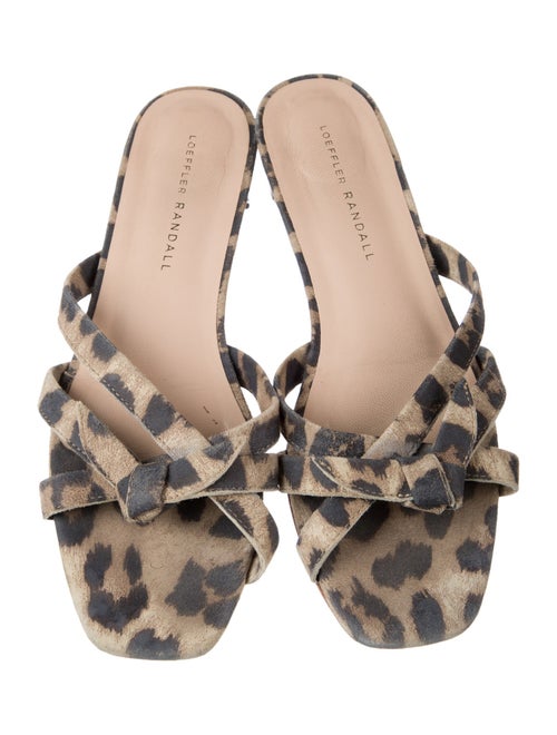 Loeffler Randall Suede Animal Print Slides