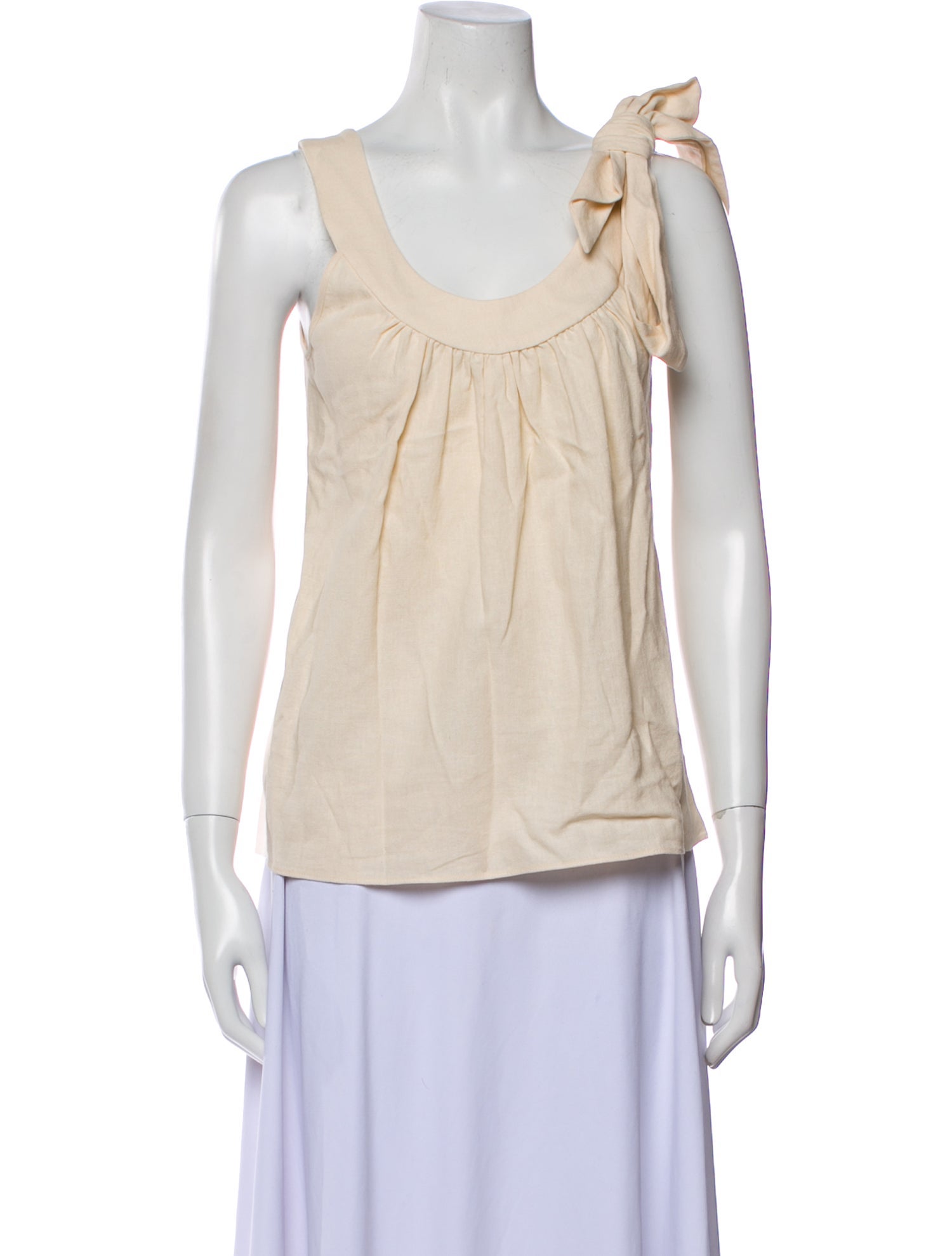 Loeffler Randall Linen Scoop Neck Top