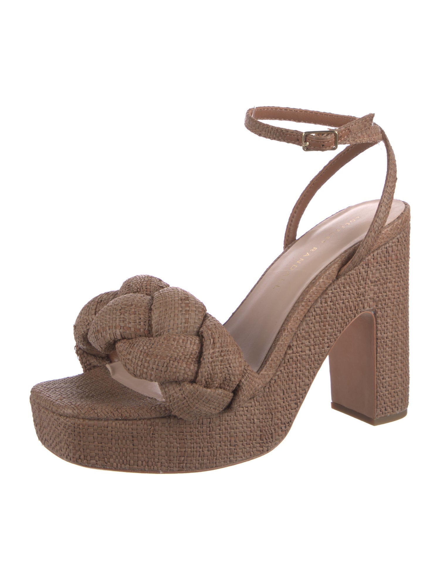 Loeffler Randall Straw Braided Accents Slingback Sandals