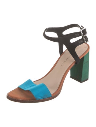 Loeffler Randall Colorblock Pattern Grosgrain Trim Sandals