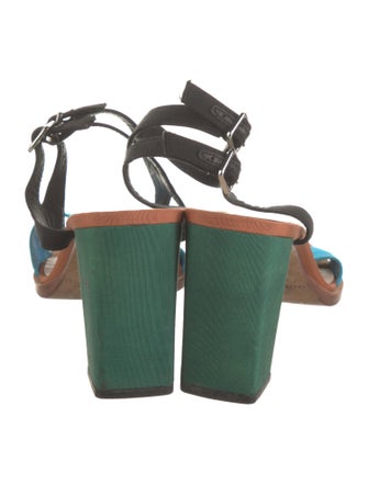 Loeffler Randall Colorblock Pattern Grosgrain Trim Sandals