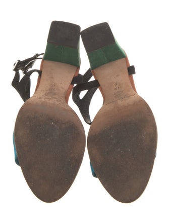 Loeffler Randall Colorblock Pattern Grosgrain Trim Sandals