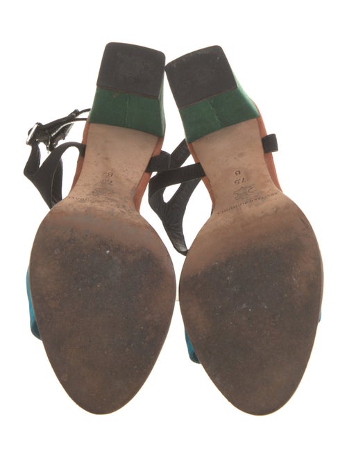 Loeffler Randall Colorblock Pattern Grosgrain Trim Sandals