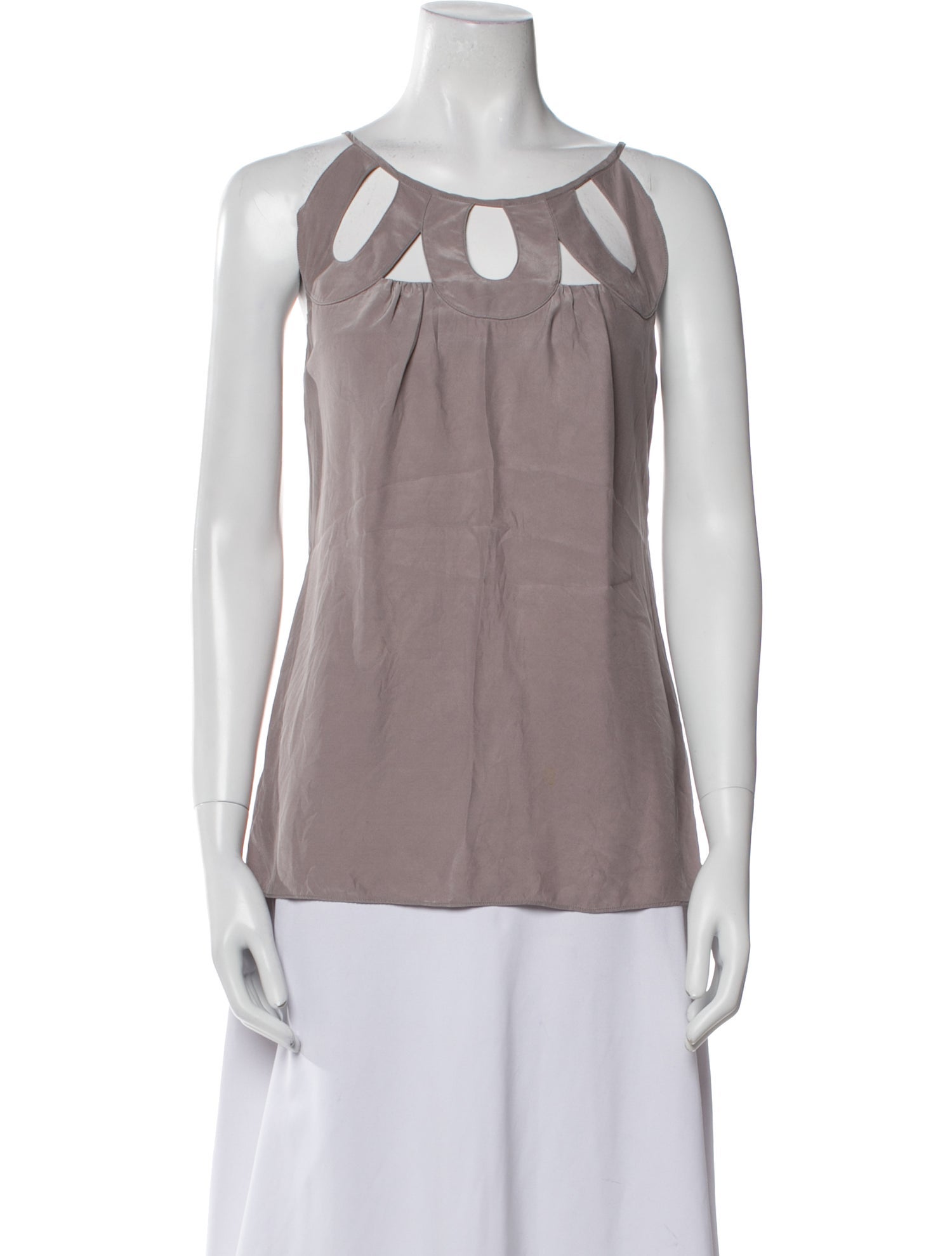 Loeffler Randall Silk Scoop Neck Top