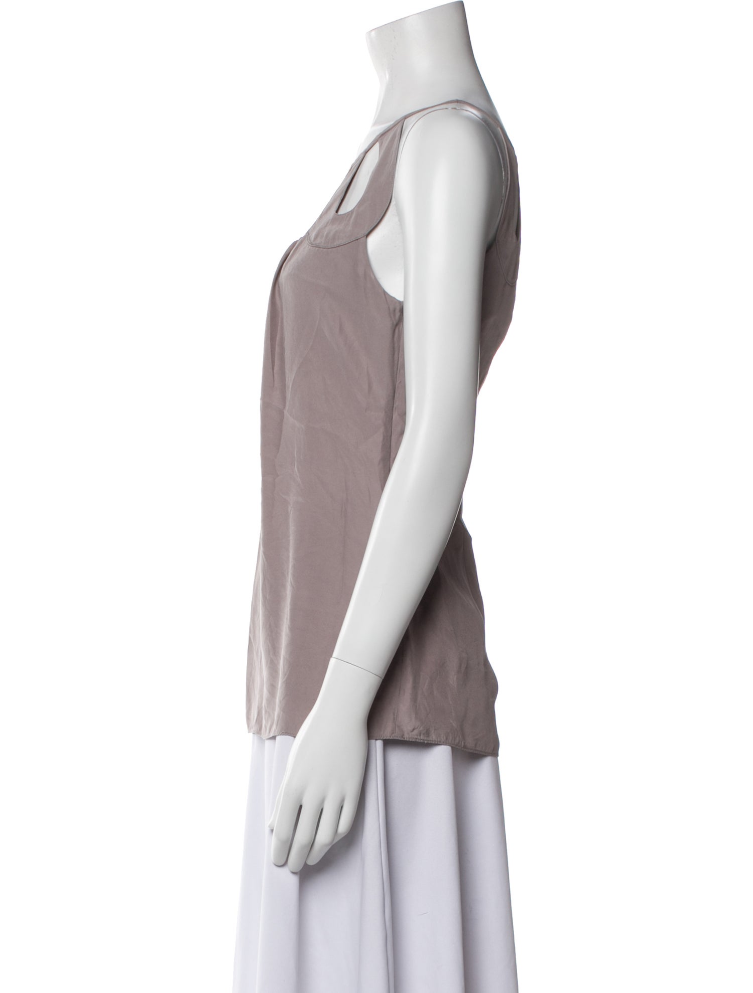 Loeffler Randall Silk Scoop Neck Top