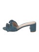 Loeffler Randall Denim Ruffle Embellishment Slides