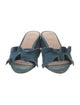 Loeffler Randall Denim Ruffle Embellishment Slides