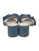 Loeffler Randall Denim Ruffle Embellishment Slides