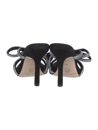 Loeffler Randall Suede Bow Accents Slides