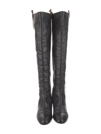 Loeffler Randall Leather Colorblock Pattern Boots
